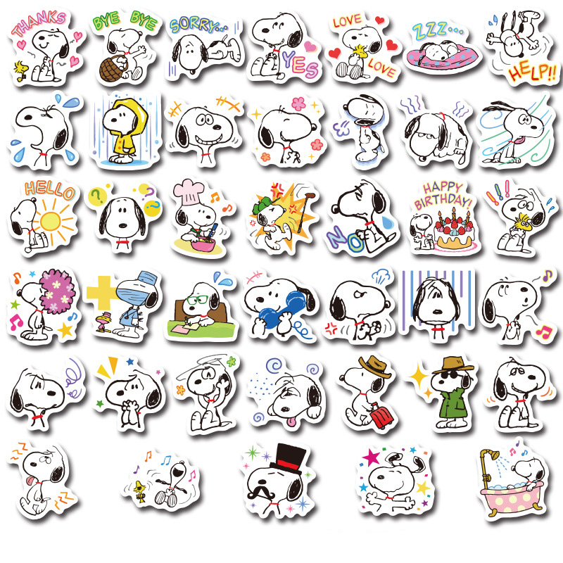 สติ๊กเกอร์การ์ตูน-snoopy-น่ารักกันน้ํา-40-ชิ้น