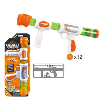 ปืนยิงลูกบอล 12 ลูก Eva Air Popper Gun Toms Roleplay ของเด็กเล่น