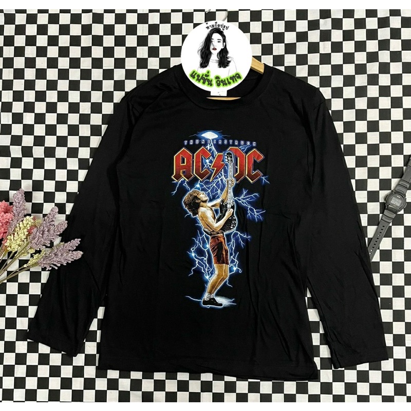เสื้อยืดแฟชั่นวินเทจ-ac-dc-แขนยาวสุดฮิต
