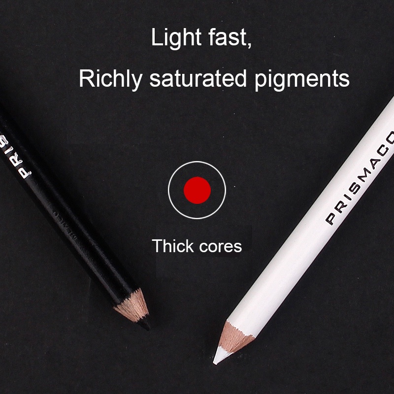 ดินสอสีปริซึม-1-2-ชิ้น-สีดํา-สีขาว-ผิวสี-มืออาชีพ-ไฮไลท์ร่างภาพ-ดินสอกราไฟท์-ศิลปิน-วาดภาพ-ผสมผสาน