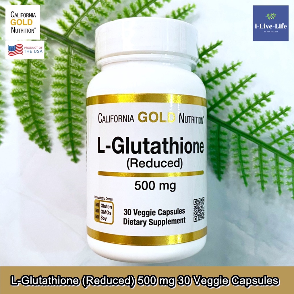 California Gold Nutrition - L-Glutathione (Reduced) 500 mg 30 Veggie  Capsules - | Shopee Thailand