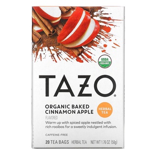 [แยกซอง/ยกกล่อง] Tazo Teas, Herbal Tea, Organic Baked Cinnamon Apple, Caffeine-Free