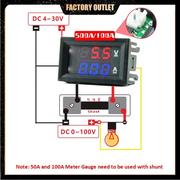 โวลต์มิเตอร์-dc-100v-100a-สีแดง-สีแดง-0-28-นิ้ว-จอแสดงผลดิจิตอล-led-คู่มิเตอร์แอมมิเตอร์