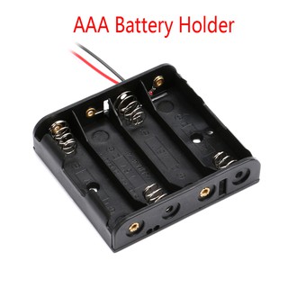กล่องพลาสติกเก็บแบตเตอรี่ AAA พร้อมสายไฟ สําหรับแบตเตอรี่ AAA 1.5V 4 ช่อง
