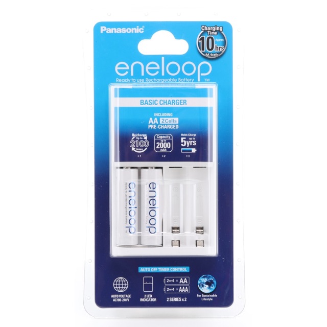 ชุดชาร์จ-panasonic-eneloop-ถ่านชาร์จ-eneloop-aa2ก้อน