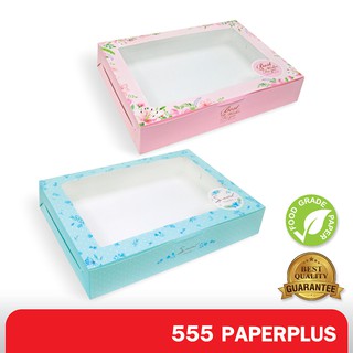 555paperplus ซื้อใน live ลด 50% กล่องใส่ขนมทรงแบน 28.2x20x5.5 ซม.(BK58W)กล่องใส่ขนมทรงแบน(20 ใบ) กล่องใส่ขนมเค้ก กล่องเค้กโบราณ