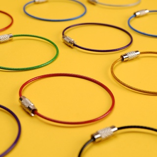 ภาพขนาดย่อของภาพหน้าปกสินค้าCar key ring Wire loop Keychain Rainbow colors พวงกุญแจรถ ห่วงลวด พวงกุญแจ สีรุ้ง 15cm จากร้าน hamham724 บน Shopee