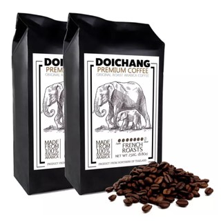 Doi Chang Premium Coffee Professional เมล็ดกาแฟดอยช้าง อาราบิก้า คั่วเข้ม (2ถุง - 500g.) เมล็ดกาแฟคั่ว กาแฟคั่วอาราบิก้า