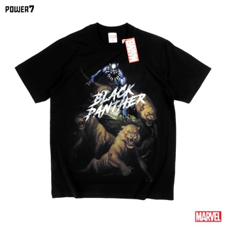 【cotton Tshirts👕】Power 7 Shop เสื้อยืดการ์ตูน ลาย มาร์เวล Black Panther ลิขสิทธ์แท้ MARVEL COMICS  T-SHIRTS (MX-009)