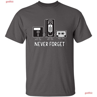 เสื้อยืดแขนสั้น Never Forget Retro Vintage Cassette Tape Graphic Novelty Unisex Funny T Shirt Popular T-shirts