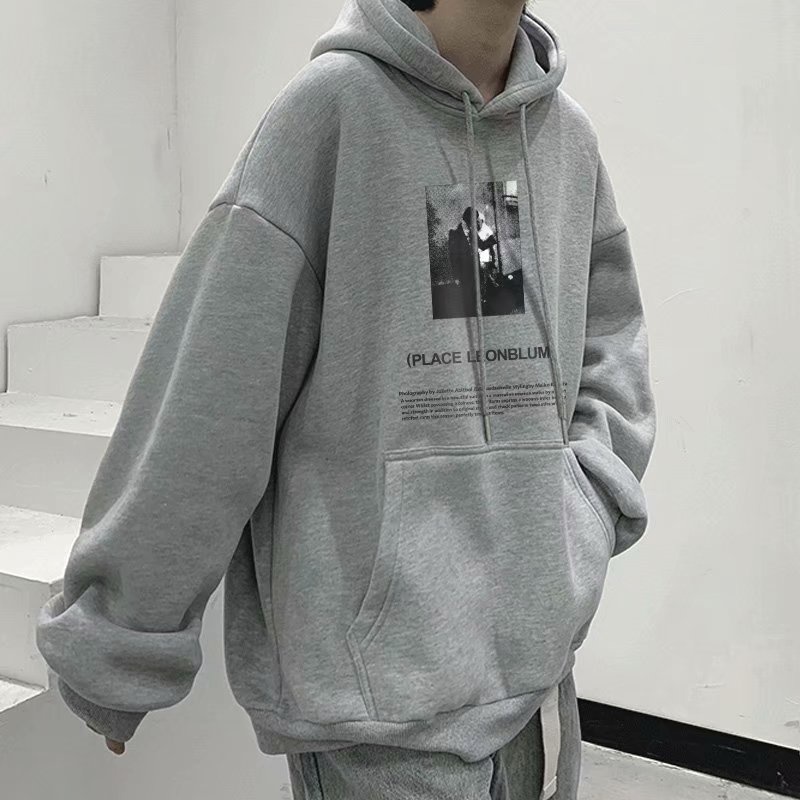 ภาพสินค้าเสื้อกันหนาว มีฮู้ด สไตล์เกาหลี สําหรับผู้ชาย 5 สี long sleeve hoodie จากร้าน yichen98715.th บน Shopee ภาพที่ 4