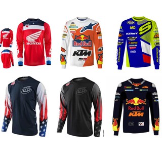 เสื้อกีฬาแขนยาว ลาย KTM Downhill Motocross Jersey DH BMX สไตล์ปี 2024 สําหรับขี่รถจักรยานยนต์วิบาก