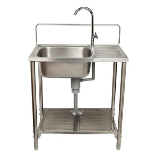 Sink stand FREESTANDING SINK DOMINOX DOX711-80 1B1D STAINLESS STEEL Sink device Kitchen equipment อ่างล้างจานขาตั้ง ซิงค