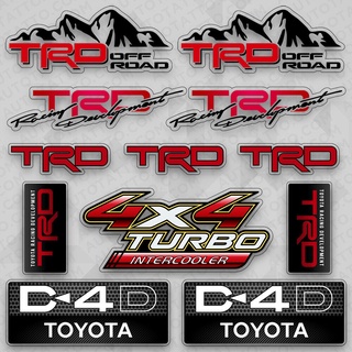 สติกเกอร์ไวนิล ลายโลโก้รถแข่ง Toyota TRD Off Road 4x4 Turbo สําหรับตกแต่งรถยนต์