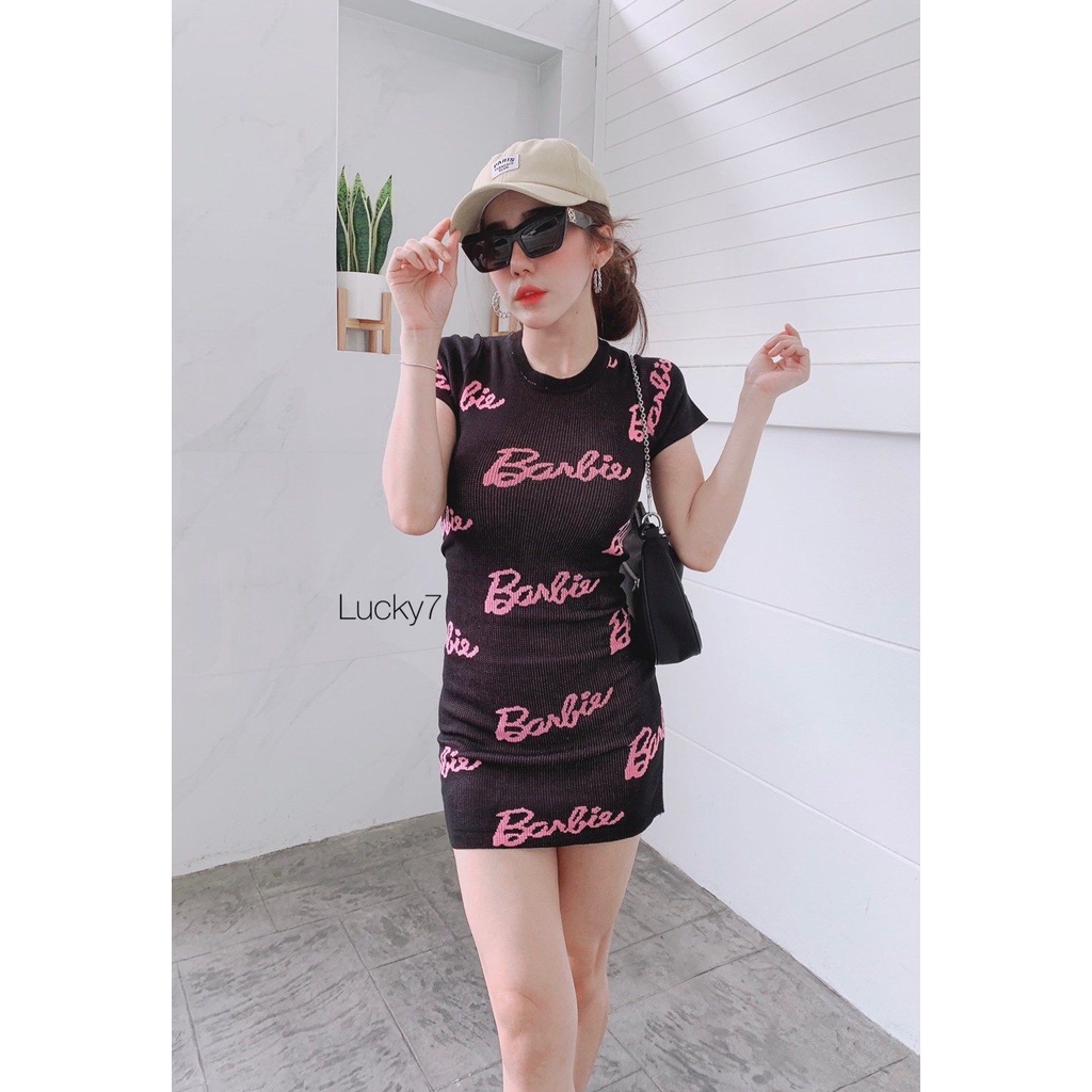 c2shop-มินิเดรสไหมพรมทอซิกเนเจอร์-barbie-น่ารัก-รุ่น-เดรสคอกลมevery-barbie