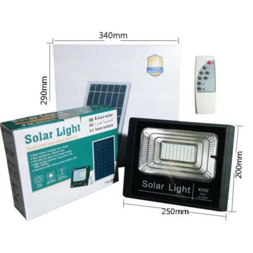 โคมไฟ-led-โคมไฟโซล่าเซลล์-40w-solar-light-โคมไฟสำเร็จรูปกันน้ำพร้อมแบตรี่และแผงโซล่าร์แยก-sportlight-solar-cell