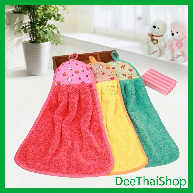 deethai-ผ้าขนหนูขนเช็ดมือ-สีสันสดใส่-ผ้าเช็ดมือเด็ก-coral-fleece-towel
