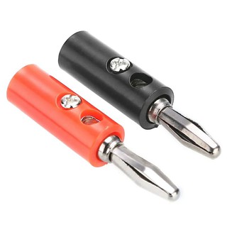 1 คู่ (ดำ 1 + แดง 1)Banana Plug Red+Black 4mm Audio Speaker Wire Cable Screw Type Banana Connector