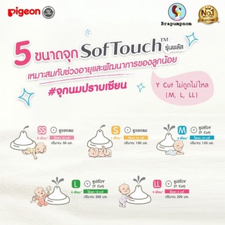 ภาพขนาดย่อของภาพหน้าปกสินค้าจุกนม​ Pigeon Soft Touch คอกว้าง​ เสมือนนมแม่ ของแท้นำเข้า พร้อมส่ง​จากไทย SS -​ LLL วันผลิตใหม่ ไม่ค้างสต๊อก จากร้าน brapumpnom บน Shopee ภาพที่ 6