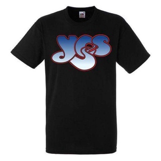 Wanyg Yes Logo 2 เสื้อยืดแขนสั้น พิมพ์ลายวงร็อค สีดํา สไตล์คลาสสิก ของขวัญวันเกิดวันพ่อ สําหรับผู้ชายสามารถปรับแต่งได้