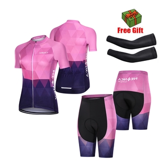 สินค้า NEENCA เสื้อปั่นจักรยานผู้หญิงสีชมพูม่วงแห้งเร็วระบายอากาศได้สลิมเสื้อปั่นจักรยานผู้หญิง