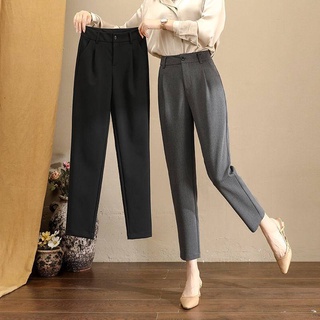ชุดกางเกงผู้หญิง สไตล์เกาหลี รุ่นเอวสูง กางเกงฮาเร็ม กางเกงลำลอง