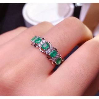 แหวนมรกตแท้แถว Natural Emerald-E03