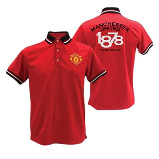 เช็คไซด์ก่อนสั่งซื้้อ !!!!!   เสื้อโปโลแมนยู ลิขสิทธิ์แท้ MUFC-003   RD  สีแดง100%