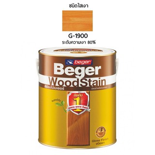 Beger WoodStain สีย้อมไม้เบเยอร์ G-1900 สีใสเงา ระดับความเงา 80% คงสีเดิมของไม้เพิ่มความเงางาม เหมาะกับการทาเพิ่มความเงา