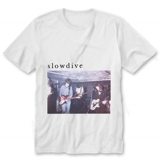 เสื้อยืดสีขาวเสื้อยืด พิมพ์ลาย Slowdive w DMN BlancoS-4XL