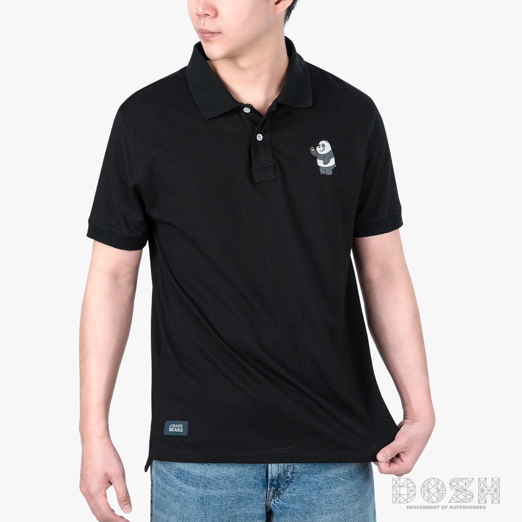 dosh-unisex-polo-shirts-we-bare-bearsเสื้อโปโลผู้ใหญ่-dbbmp5002-bl