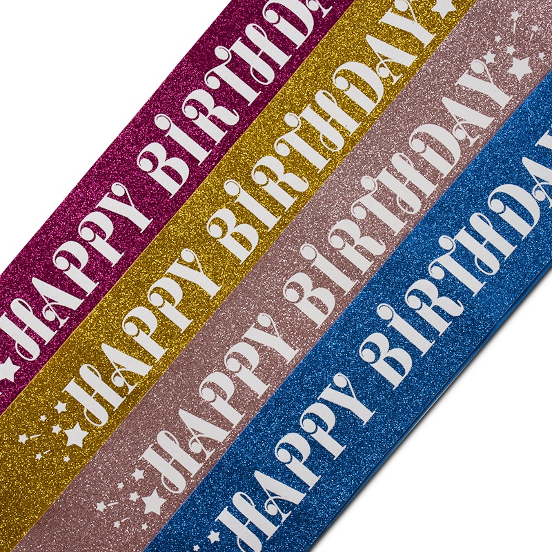 รูปภาพสินค้าแรกของHappy Birthday Glitter Sash Birthday Party Decoration Party Favors Gifts for Birthday Girls