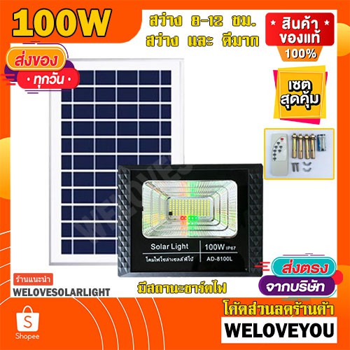 ภาพสินค้าไฟภายนอก ไฟโซล่าเซลล์ 4.4  50W 100W 150W 200W 400W 700W solar light ไฟสปอตไลท์ ไฟ solar cell ไฟพลังงานแสงอาทิตย์ จากร้าน welovesolarlight บน Shopee ภาพที่ 2