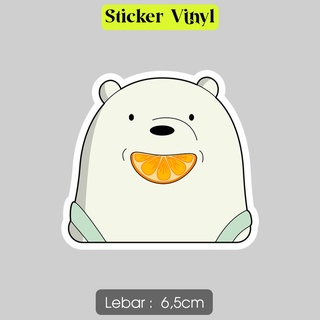 สติกเกอร์ไวนิล ลาย We Bare Bears Ice Bear กันน้ํา สีส้ม