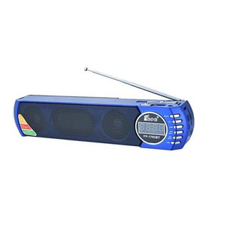 SOUNDBAR Wireless BLUETOOTH Speaker ลำโพงบลูทูธ ขนาด40cm เล่น วิทยุ FM/AM/SW-15 7 BAND RADIO WITH USB/TF CARD(BT)น้ำเงิน