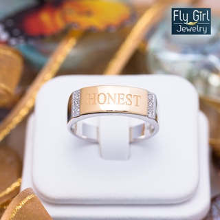 แหวนคู่รัก Honest แหวนเงินแท้ แหวนหญิง แหวนชาย ใส่ได้ประจำวัน ของขวัญวันเกิด ของขวัญครบรอบ
