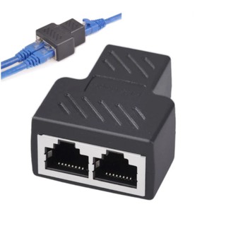 RJ45 1 ถึง 2 LAN Ways Splitter Connector Ethernet เครือข่าย 1X2 CAT5 CAT6 Splitter Modular Extender ปลั๊กอะแดปเตอร์เสียบ