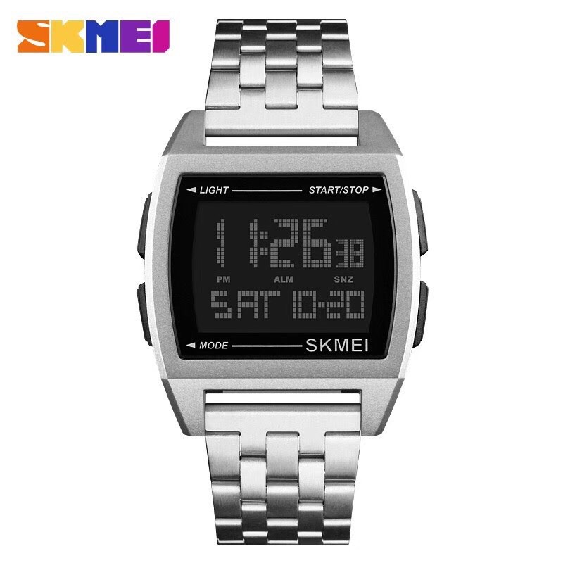 skmei-นาฬิกาข้อมือชาย-เครื่องญี่ปุ่น-ตัวเรือนและสายสแตนเลส-2ไมครอน-ระบบquartz-digital-2-atm-กันน้ำ-พร้อมส่ง