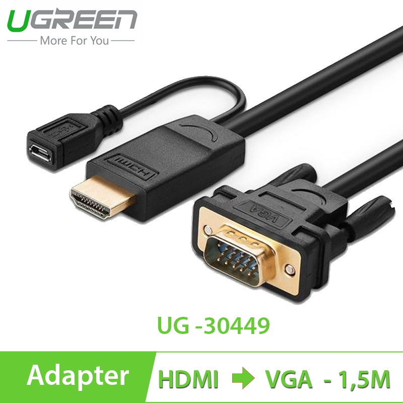 UGREEN รุ่น 30449 HDMI to VGA cable 1.5M Shopee Thailand