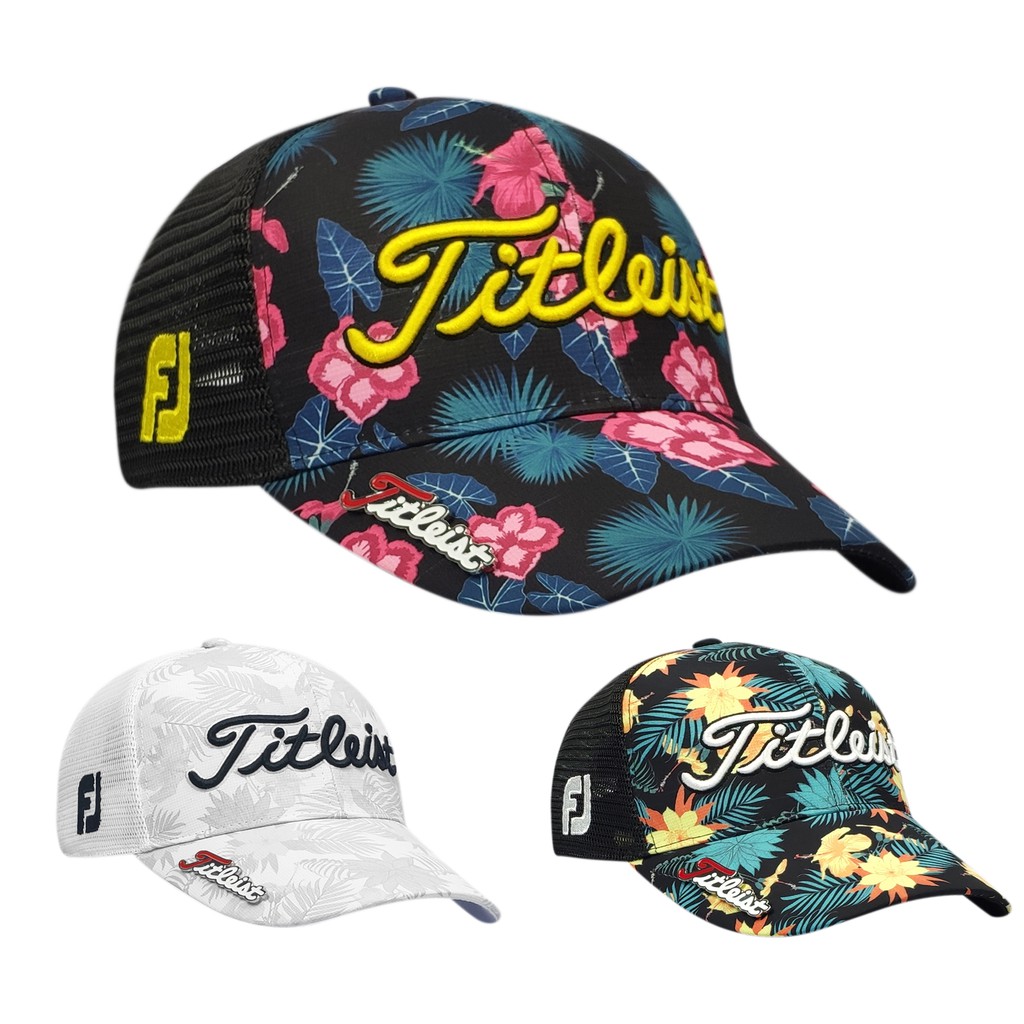 หมวกกอล์ฟเต็มใบ-cbt012-หมวก-tt-new-golf-cap-คุณภาพดี-ลายดอกไม้-สุดเทห์-มีหลายสีให้เลือก