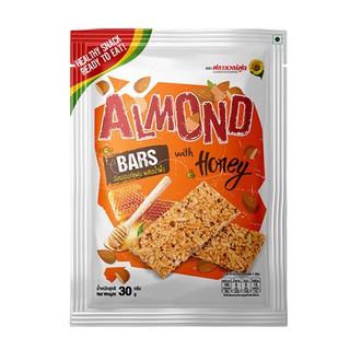 อัลมอนด์แผ่น 30 กรัม (5 ซอง/แพ็ค) Almond bar with Honey 30 g.(5 pieces/pack) Flowerfood