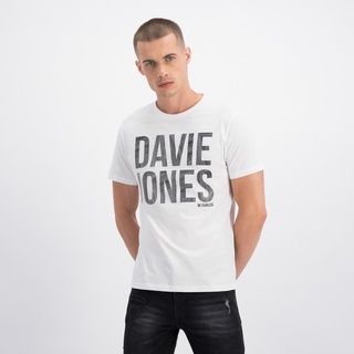 DAVIE JONES เสื้อยืด สีขาว สกรีนโลโก้ Logo T-Shirt TB0157WH