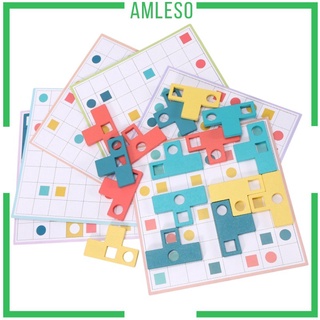 [AMLESO] Wooden Montessori Toy Puzzle Toy Shape Puzzle Brain Teaser Preschool Toy