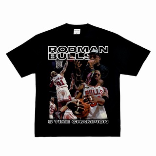 [100% Cotton] เสื้อยืดแขนสั้น พิมพ์ลายตัวอักษร Rodman MJ Pippen สไตล์ฮิปฮอป สตรีท สตรีท อเมริกัน ทรงหลวม