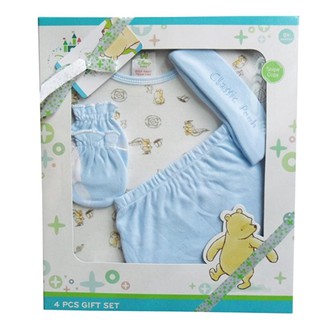 Baby Gift Set ชุดของขวัญ เด็กแรกเกิด 4 ชิ้น หมี Pooh สีฟ้า CP-3130