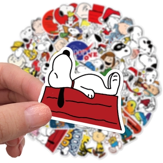 สนูปี้ Snoopy PEANUTS sticker สติกเกอร์กันน้ำรูปแบบที่แตกต่างกัน, 50 ชิ้น