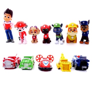 【Everyday】12 ชิ้น/เซ็ต PAW Patrol สุนัขกู้ภัยตุ๊กตา Ryder PVC อะนิเมะตุ๊กตาขยับแขนขาได้สูงของเล่นคุณภาพของเล่นตกแต่งเ