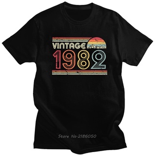 T-shirt  เสื้อยืด พิมพ์ลาย 1982 38Th สไตล์วินเทจ ฮาราจูกุ ย้อนยุค สําหรับผู้ชายS-5XL