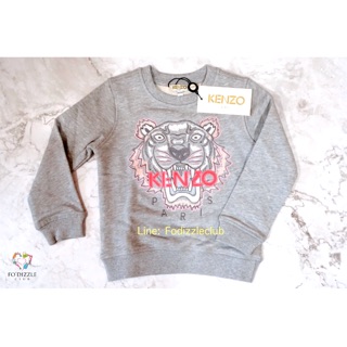 (พร้อมส่ง ของแท้!) KENZO Kids Grey Sweatshirt with Tiger Logo (Spring/Summer 2020) เสื้อสเวตเตอร์แขนยาวพื้นเทา