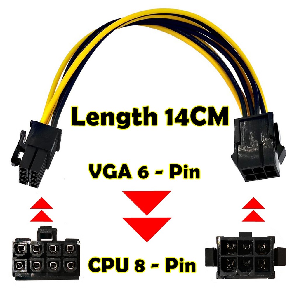สายแปลง VGA 6Pin To CPU 8Pin สำหรับ Dual CPU X79 X99 | Shopee Thailand